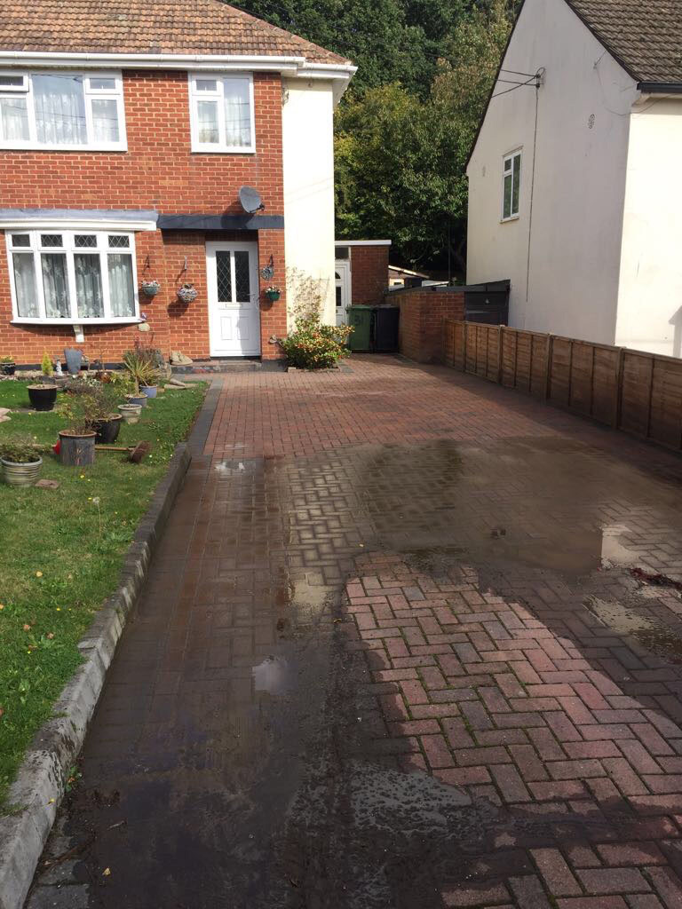 Driveway Cleaning - 1/2 Way Done