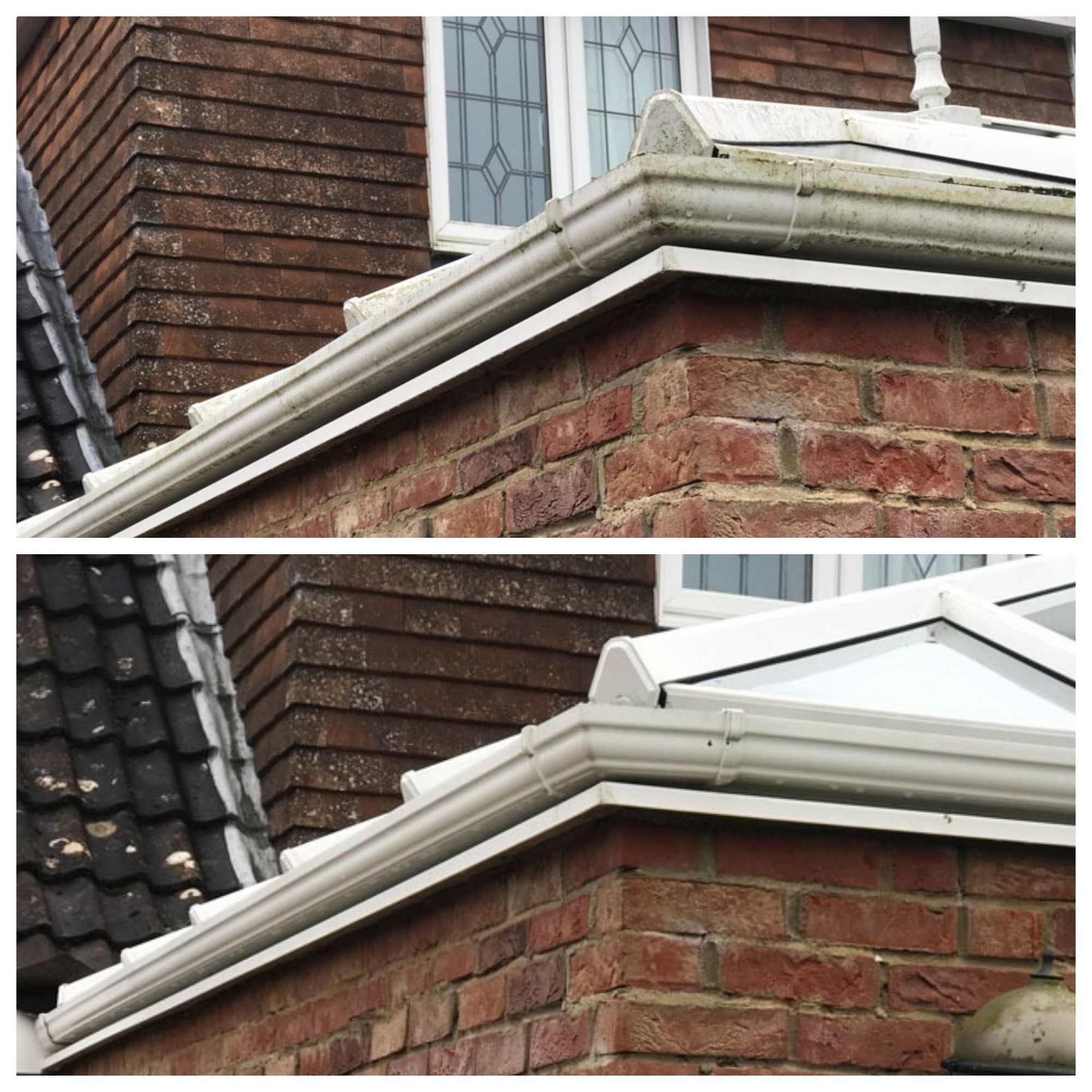 Conservatory Gutter Clean Before and After