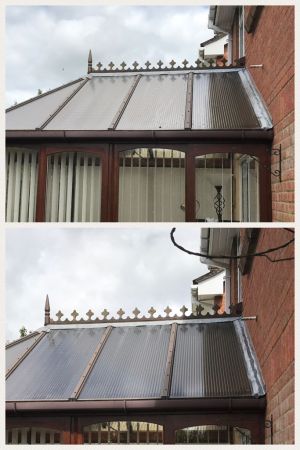 Conservatory Roof Clean Before and After